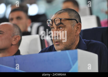 Maurizio Sarri, head coach della Juventus FC, durante la UEFA Champions League football match tra Juventus e LOKOMOTIV Mosca alla Allianz Stadium il 22 ottobre, 2019 a Torino, Italia. Foto Stock