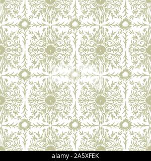 Vettore di seamless pattern con pizzo botanico piazze in colori chiari Illustrazione Vettoriale