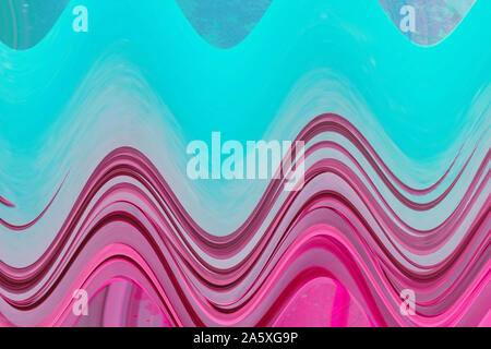 Abstract rosa e acquamarina texture di sfondo con liquido onde di diffusione Foto Stock