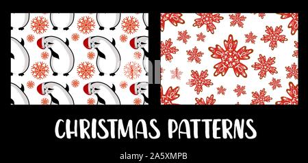 Set di modelli di natale. Natale gingerbread cookie. Smalto. I fiocchi di neve la cottura. Illustrazione Vettoriale