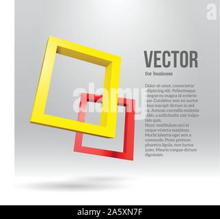 Due rettangolari colorate 3D telai Illustrazione Vettoriale