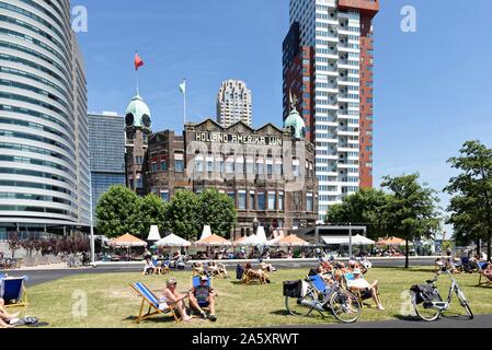 Hotel New York, Kop van Zuid, Rotterdam, Zuid-Holland, Paesi Bassi Foto Stock