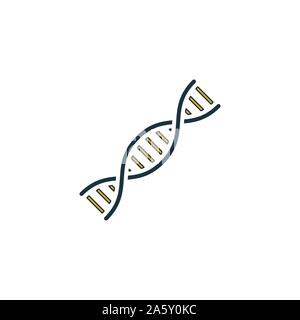 Icona di Dna set. Quattro elementi in diversi stili dalla medicina raccolta di icone. Creative icone di dna riempito, del contorno colorato e simboli di Piana Illustrazione Vettoriale