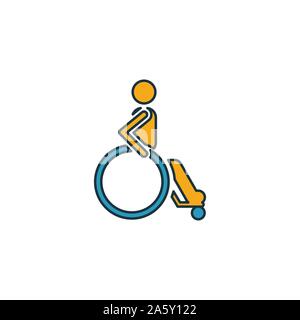 Sedia a rotelle icon set. Quattro elementi in diversi stili dalla medicina raccolta di icone. Creative icone di sedia a rotelle riempito, contorno, colorata e piatto Illustrazione Vettoriale