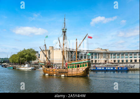 Matteo, una replica della nave che John Cabot e il suo equipaggio usata Barca a vela a Terranova in 1497, Bristol, Somerset, Inghilterra Foto Stock