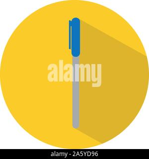 Icona di una penna in stile appartamento. Illustrazione Vettoriale. Il concetto di scuola. Illustrazione Vettoriale