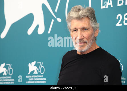 Venezia, Italia - 06 settembre 2019: Roger Waters assiste il 'Roger Waters noi li +' Photocall durante il 76° Festival del Cinema di Venezia Foto Stock