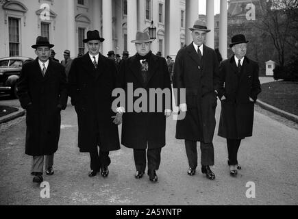 Il capitale e il lavoro di leader presso la Casa Bianca. Washington, D.C., 1940 Foto Stock