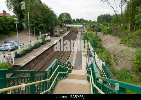 Chirk rurale stazione ferroviaria dall'accesso disabili parte a ponte di 2 milioni di sterline Welsh Assembly finanziato un progetto per migliorare l'accesso disabili Foto Stock