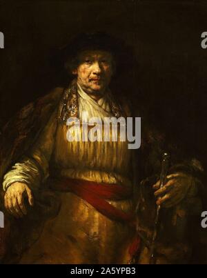 Harmenszoon Rembrandt van Rijn del dipinto intitolato 'SELF-Portrait". Rembrandt (1606-1669) pittore olandese ed incisore olandese della Golden Age e barocco. Datata 1658 Foto Stock