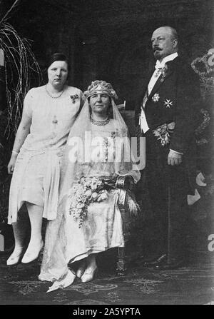 Famiglia Reale Olandese, regina Guglielmina, Hendrick principe e principessa Juliana. Circa 1925. Foto Stock