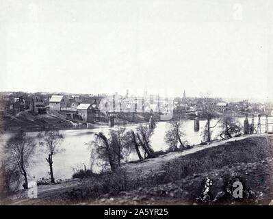 La città di Fredericksburg, Virginia appena prima della guerra civile americana, la battaglia di Fredericksburg, 1862. Foto Stock