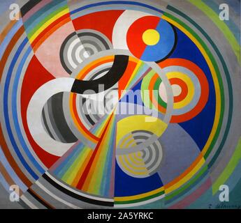 Rythme n. 1, decorazione per il Salon des Tuileries 1938 da Robert Delaunay, 1885-1941. Artista francese, che con sua moglie Sonia Delaunay e altri avevano cofondato il Orphism movimento di arte nota per il suo uso di colori forti e forme geometriche Foto Stock