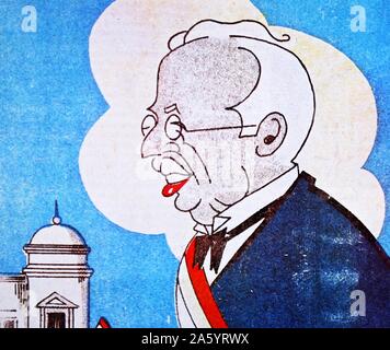 Cartoon raffiguranti presidente Alcalá Zamora di Spagna 1936 Foto Stock