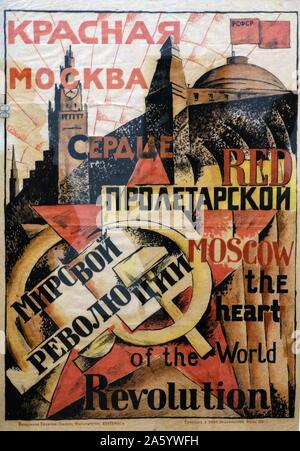 Russo, sovietici, la propaganda comunista poster, litografia, 1921 Foto Stock