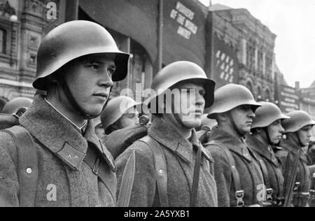 Fotografia di rossi soldati dell esercito in URSS. Datata 1941 Foto Stock