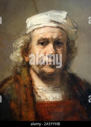 Ritratto di Rembrandt Harmenszoon van Rijn (1606-1669) pittore olandese e incisore. Risalenti al XVII secolo Foto Stock