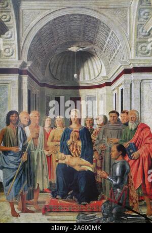 St Lucia la pala d altare di Domenico Veneziano (1410-1461) un pittore italiano del primo Rinascimento. Datata xv secolo Foto Stock