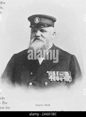 Capitano Krech, capitano di Valdivia durante la sua spedizione. Da 'Aus den Tiefen des Weltmeeres' da Carl Chun, 1903 Foto Stock