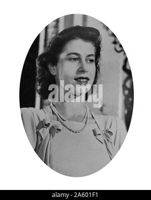 Ritratto fotografico della Regina Elisabetta II (1926-) del Regno Unito, Canada, Australia e Nuova Zelanda e la testa del Commonwealth Foto Stock