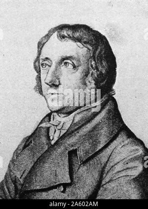 Ritratto di Barthold Georg Niebuhr (1776-1831) uno statista tedesco-danese, banchiere e storico che divenne la Germania leader storico della Roma antica. Datata del XIX secolo Foto Stock