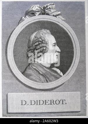 Denis Diderot - 1713-1784 encyclopaedist francese. Foto Stock