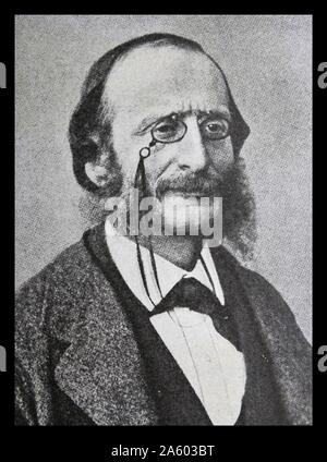 Ritratto fotografico di Jacques Offenbach (1819-1880) tedesco-nato, compositore francese, violoncellista e impresario del periodo romantico. Datata del XIX secolo Foto Stock