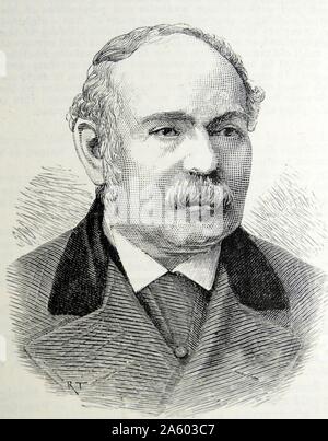 Ritratto inciso di General Maggiore W M H Dixon (1817-1888) ex sovrintendente di Enfield Small-Arms fabbrica. Datata del XIX secolo Foto Stock