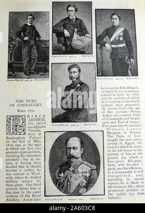 I ritratti del principe Arthur, duca di Connaught e Strathearn (1850-1942) membro della famiglia reale britannica che ha servito come governatore generale del Canada. Datata del XIX secolo Foto Stock
