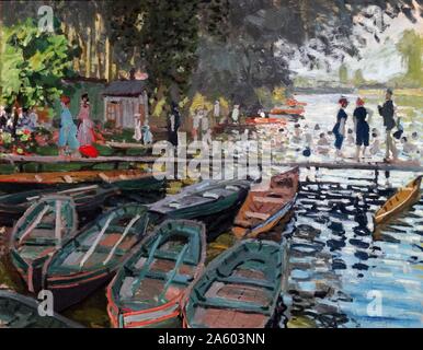 Pittura intitolato "bagnanti a La Grenouillère' di Claude Monet (1840-1926) francese pittore impressionista. Datata del XIX secolo Foto Stock