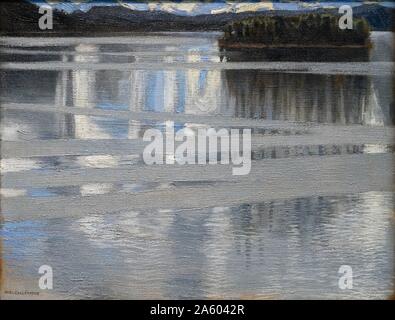 Pittura intitolato 'Lake Keitele' da Akseli Gallen-Kallela (1865-1931) di lingua svedese finlandese di pittore. In data xx secolo Foto Stock