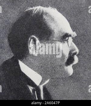 Ritratto fotografico di Joseph Rudyard Kipling (1865-1936) un giornalista inglese, short-story scrittore, poeta e romanziere. In data xx secolo Foto Stock