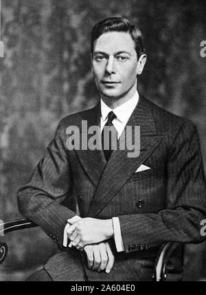 Ritratto fotografico di King George VI (1895-1952), Re del Regno Unito e signorie del Commonwealth britannico. In data xx secolo Foto Stock