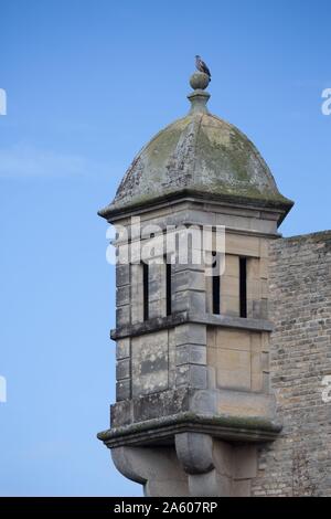 Francia, Pays de caux, Dieppe, terrazze del castello, oriel, torretta, guarda la torretta, garitta, Foto Stock