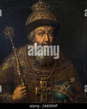 Ivan il Terribile, da un artista sconosciuto. Ivan IV Vasilyevich, 1530 - 1584, primo Zar di Russia. Esposti nel ramo di Malaga dello Stato russo Foto Stock