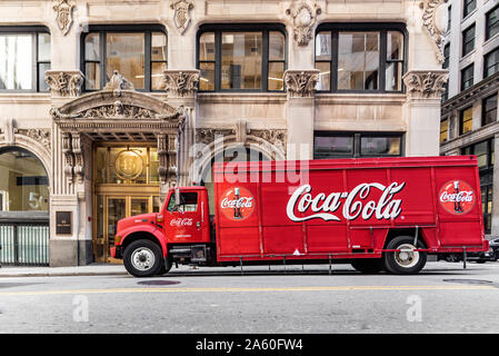 Coca Cola carrello parcheggiato in una strada di Boston STATI UNITI D'AMERICA Foto Stock