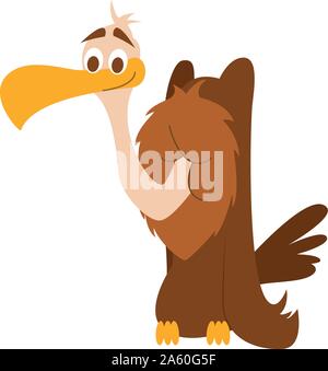 Cartoon carino vulture illustrazione vettoriale Illustrazione Vettoriale