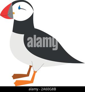 Cartoon carino puffin illustrazione vettoriale Illustrazione Vettoriale