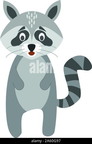 Cartoon carino raccoon illustrazione vettoriale Illustrazione Vettoriale