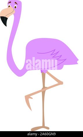 Cartoon carino flamingo illustrazione vettoriale Illustrazione Vettoriale