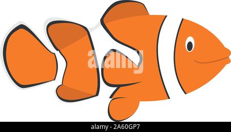 Cartoon carino clownfish illustrazione vettoriale Illustrazione Vettoriale