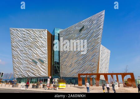 Titanic Belfast, Belfast, Ulster (Irlanda del Nord, Regno Unito, Europa Foto Stock
