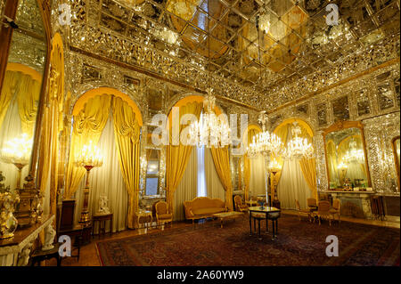 Brillante Hall, Golestan Palace, sito Patrimonio Mondiale dell'UNESCO, Teheran Repubblica Islamica dell Iran, Medio Oriente Foto Stock