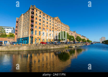 Speirs Wharf, canale di Forth e Clyde, Glasgow, Scotland, Regno Unito, Europa Foto Stock