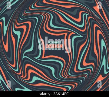 Illusione ottica, abstract background. Ipnosi ritorto a spirale il concetto di design per l'ipnosi, infinito inconscio, psichica, caos, extrasensoriale. Vecto Illustrazione Vettoriale