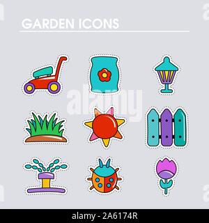 Giardino agriturismo piana icona vettore isolato di contorno. Simbolo grafico per il vostro web site design, logo, app, UI. Illustrazione vettoriale EPS10. Illustrazione Vettoriale