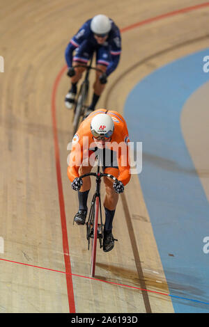 17 ottobre 2019 Apeldoorn, Paesi Bassi Trackcycling Campionato Europeo 2019 HOOGLAND Jeffrey Foto Stock