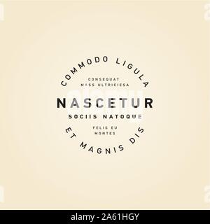 Il vettore del logo a forma di cerchio o emblemi e stemmi - abstract hipster modelli di segno Illustrazione Vettoriale