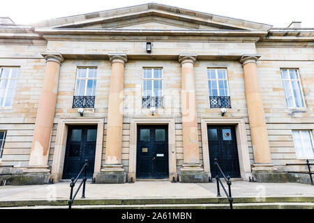 Crown Court Durham, County Durham, Regno Unito, Inghilterra, Durham CROWN COURT, Durham courthouse, edificio esterno, ingresso, porta, Durham, CROWN COURT, Foto Stock