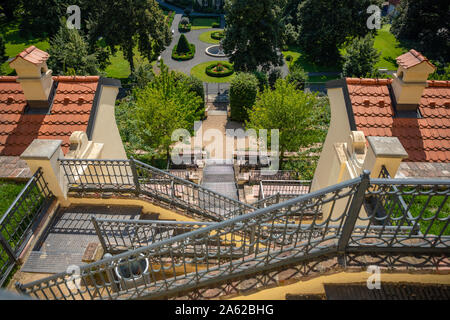Vista sul grande giardino Furstenberg, Pague, Repubblica Ceca Foto Stock